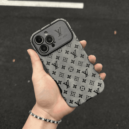 Luksus brun & Sort farvet læder-iPhone-cover