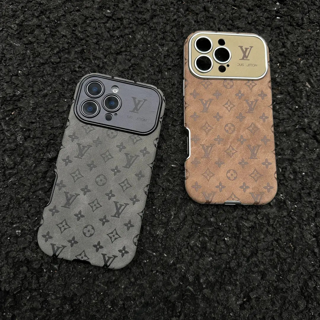 Luksus brun & Sort farvet læder-iPhone-cover