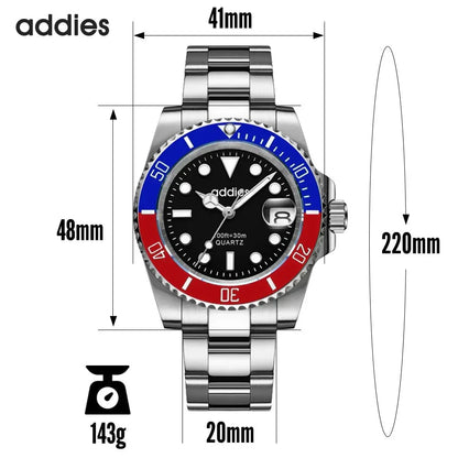 TitanX Elite Men's Quartz Sport Watch – Luxury 30M Waterproof Stainless Steel Dive Timepiece | Relógio Masculino